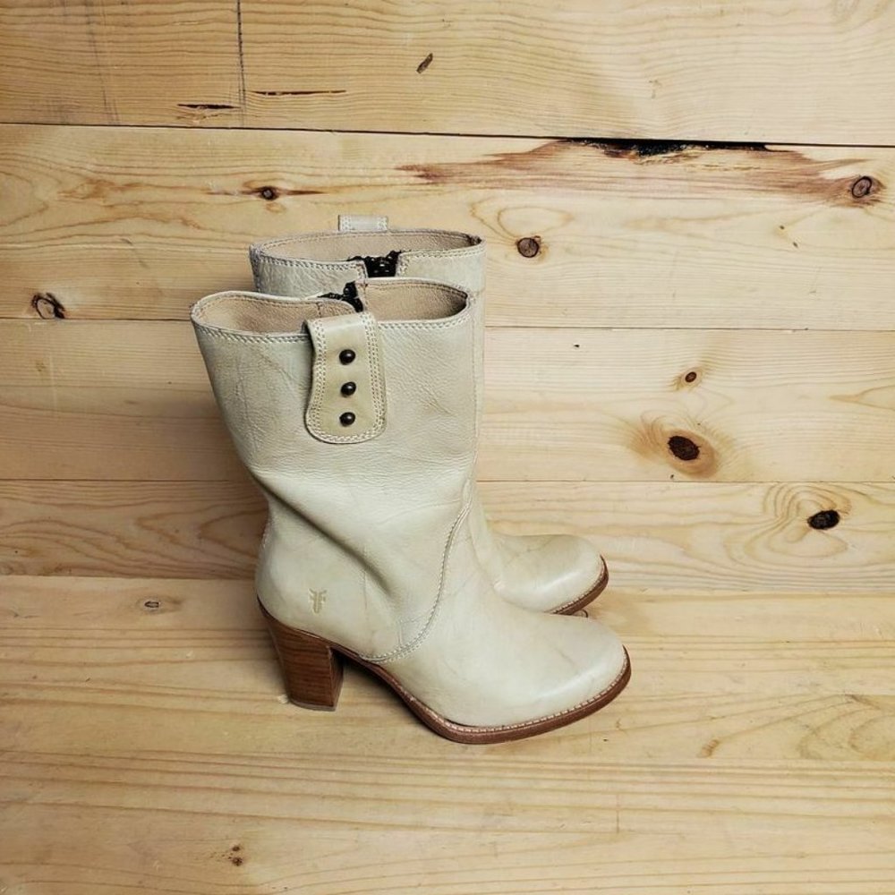 Frye Mid Calf Heeled Western Boots Women's 8.5